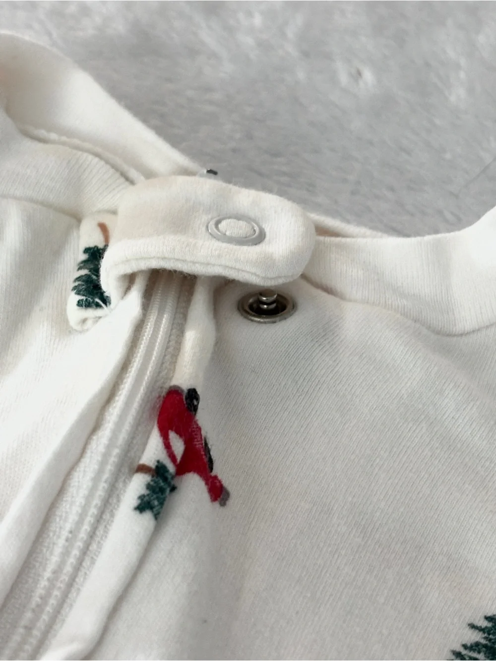 Carter's White Holiday Moose Footed One-Piece Pajamas